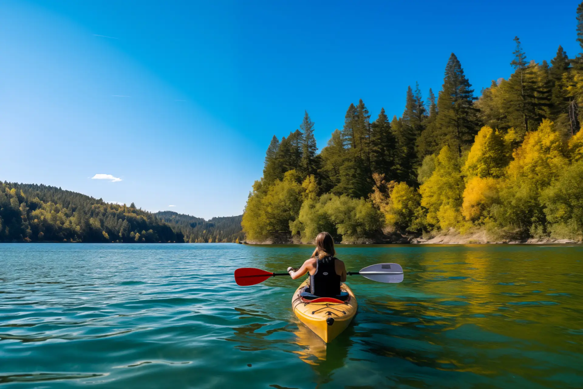 Location de kayak sur le lac de Vouglans, dans le Jura